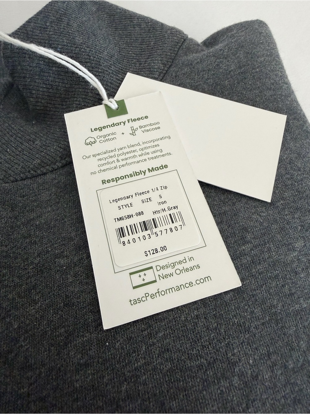 Tasc Men’s Two-Tone Gray Quarter Zip Pullover - Picture 5 of 7